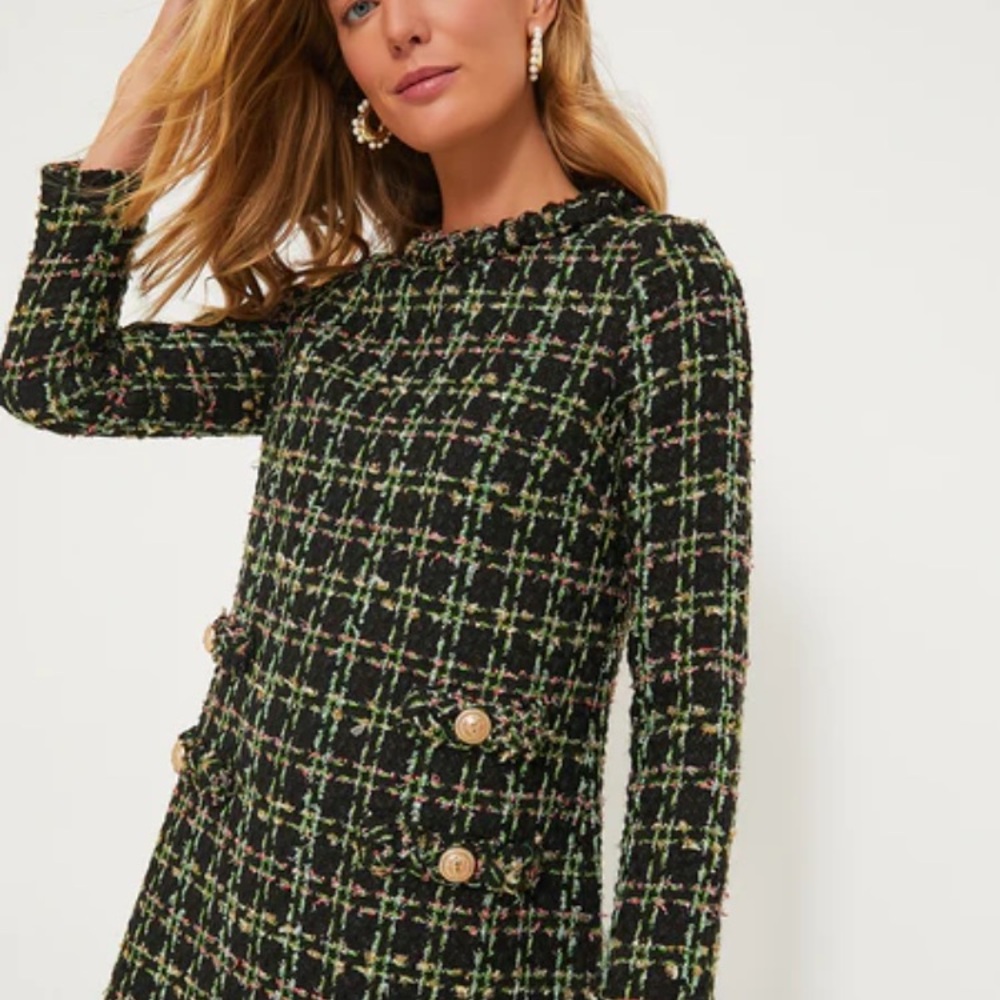 TUCKERNUCK Holly Tinsel Tweed Long Sleeve Jackie dress, size M